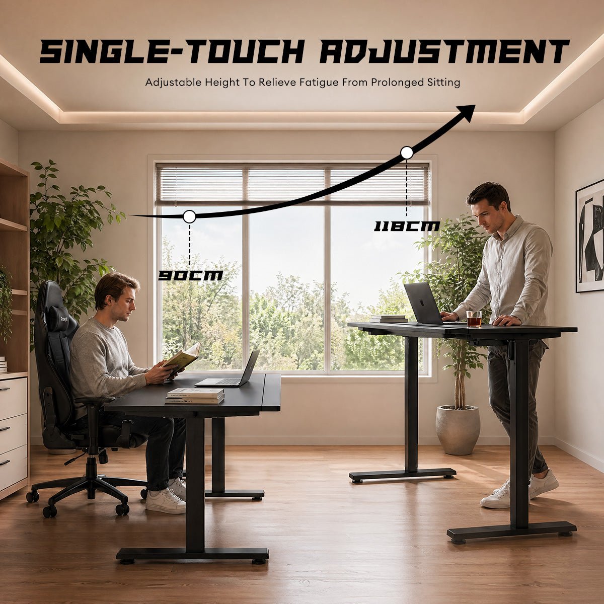 Split Desk MUSSO RG75 Split Electric Height-Adjustable Gaming Desk, Carbon Fiber ...