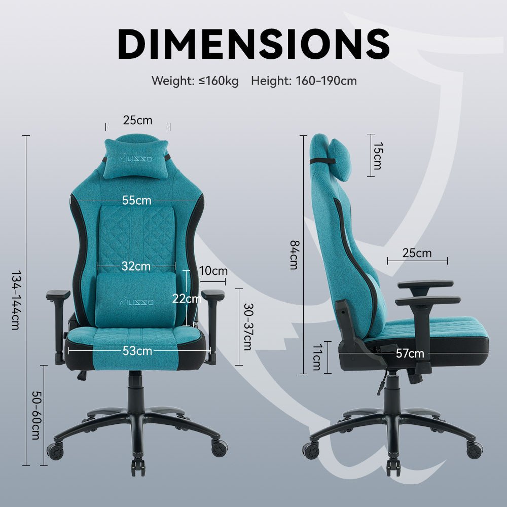 MUSSO Aeolus Series Fabric Computer Gaming Chair 199P XL SIZE 3D Armrest and Fabric