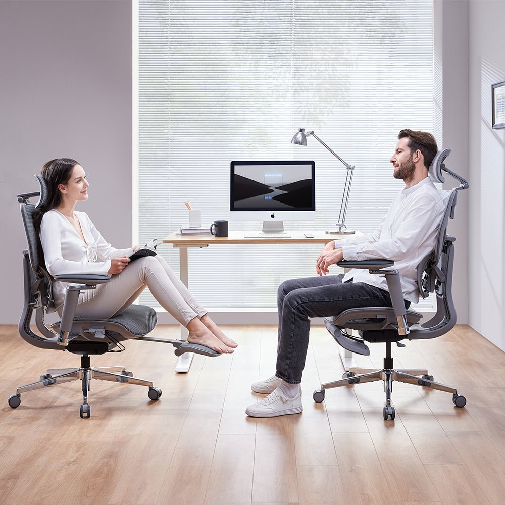 MUSSO X700 Ergonomischer Bürostuhl - Mit GlideTrack-Lendenstütze, 6D-Armlehnen & Fußstütze