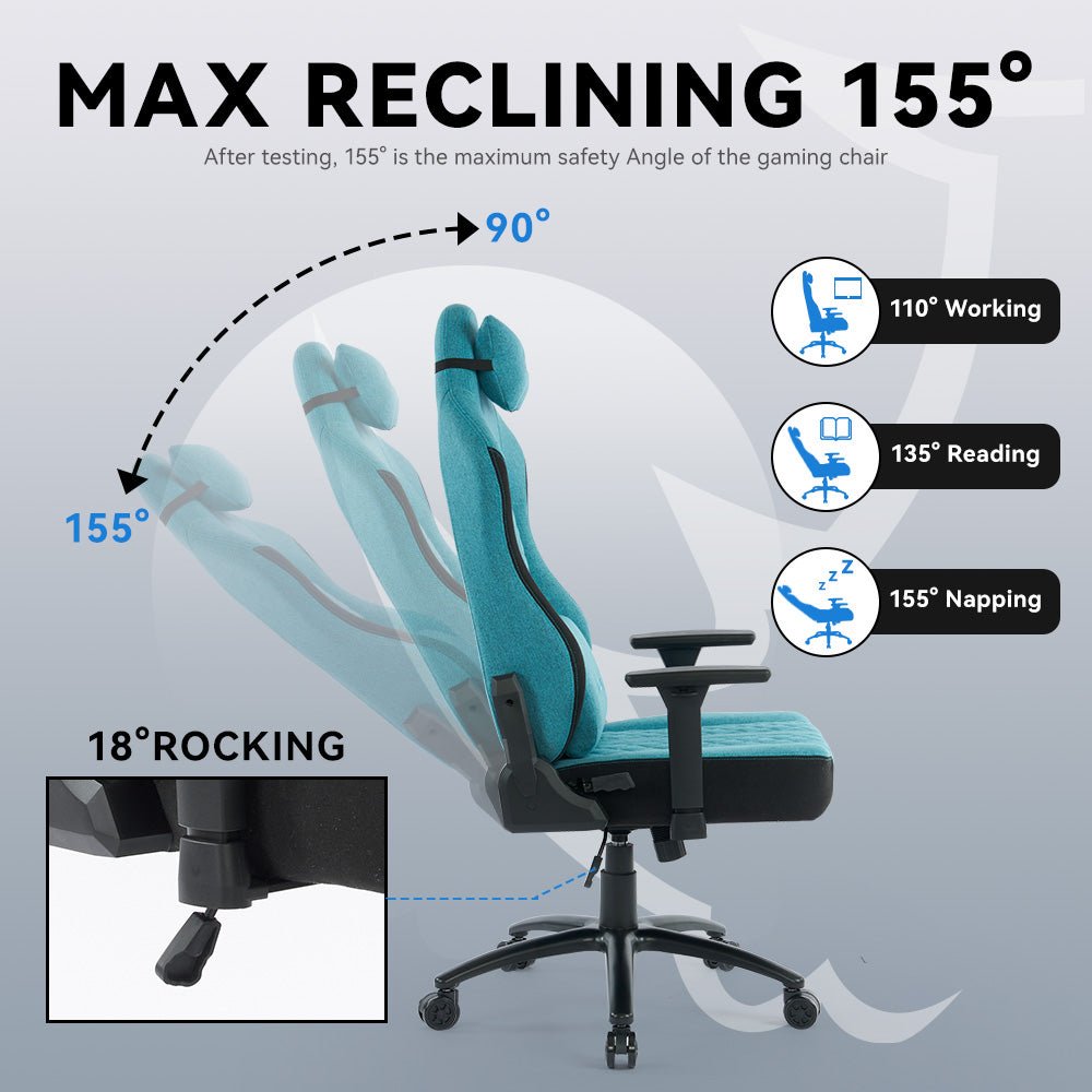 MUSSO Aeolus Series Fabric Computer Gaming Chair 199P XL SIZE 3D Armrest and Fabric