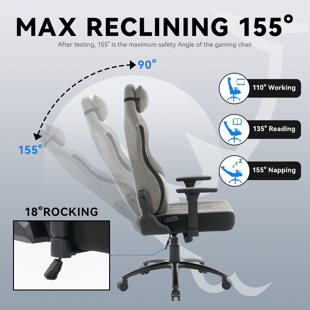 MUSSO Aeolus Series Fabric Computer Gaming Chair 199P XL SIZE 3D Armrest and Fabric