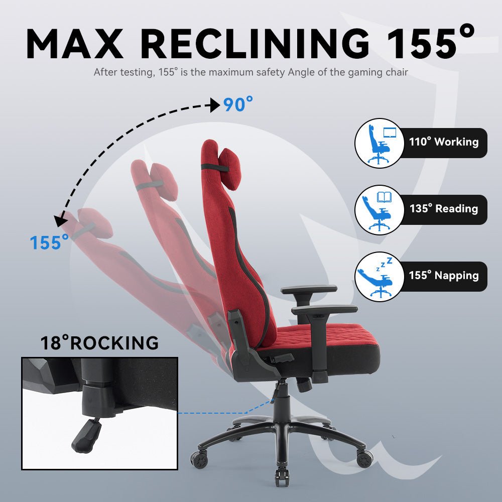 MUSSO Aeolus Series Fabric Computer Gaming Chair 199P XL SIZE 3D Armrest and Fabric