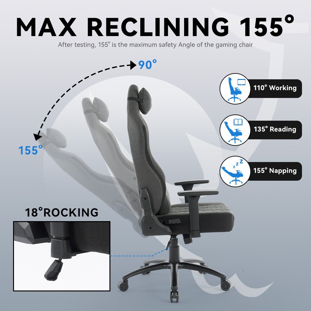 MUSSO Aeolus Series Fabric Computer Gaming Chair 199P XL SIZE 3D Armrest and Fabric