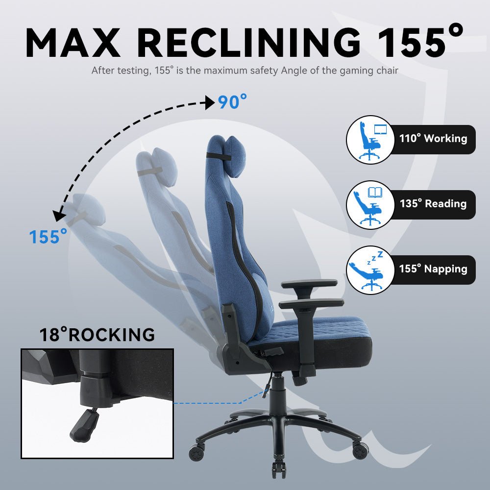 MUSSO Aeolus Series Fabric Computer Gaming Chair 199P XL SIZE 3D Armrest and Fabric