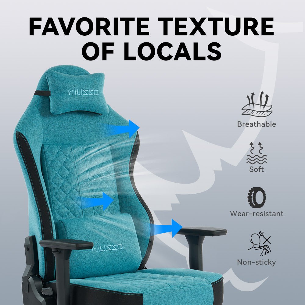 MUSSO Aeolus Series Fabric Computer Gaming Chair 199P XL SIZE 3D Armrest and Fabric