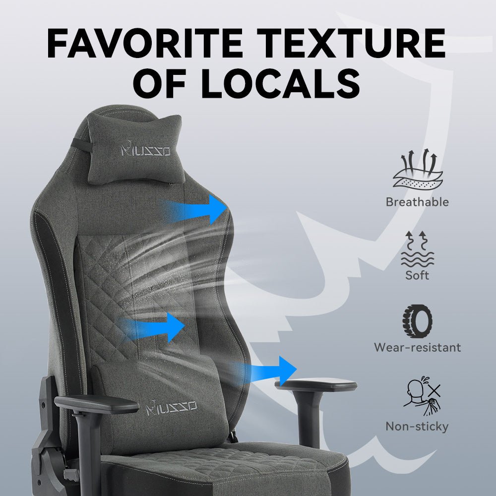 MUSSO Aeolus Series Fabric Computer Gaming Chair 199P XL SIZE 3D Armrest and Fabric