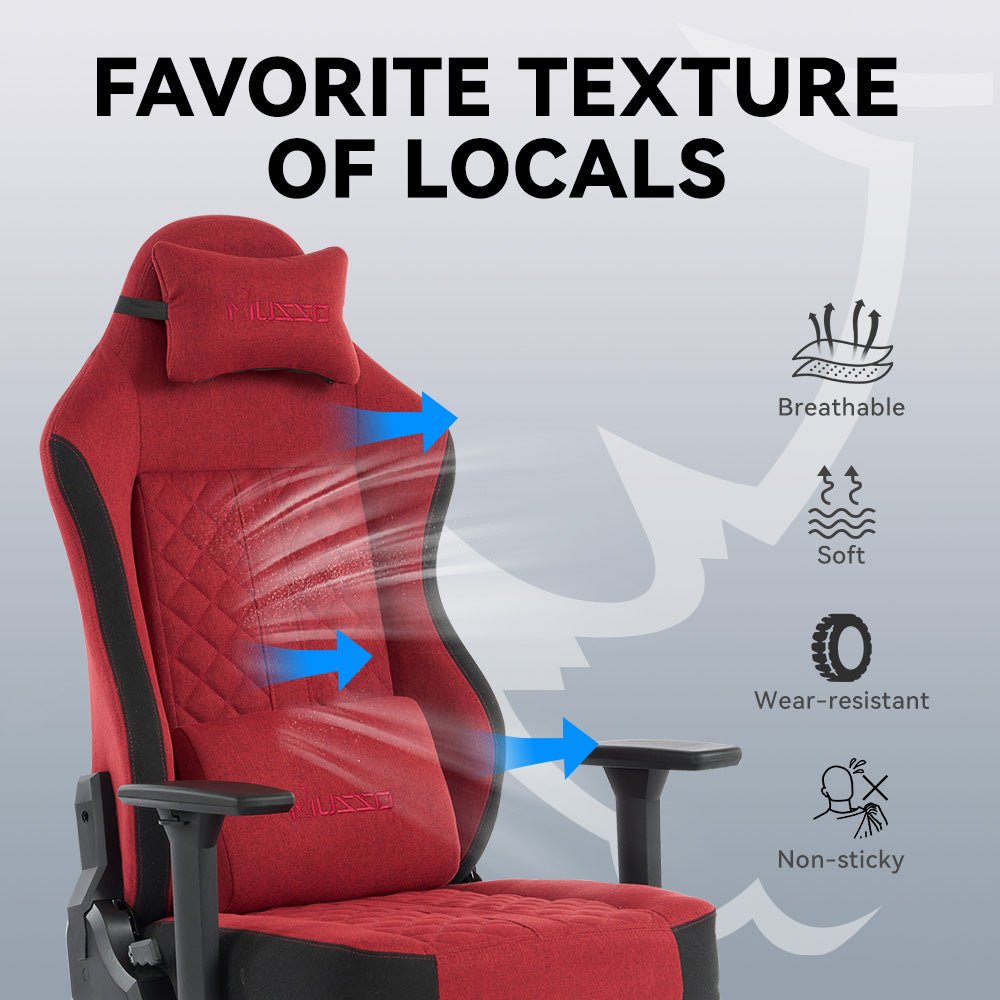 MUSSO Aeolus Series Fabric Computer Gaming Chair 199P XL SIZE 3D Armrest and Fabric